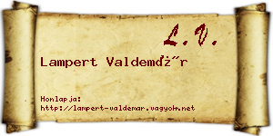 Lampert Valdemár névjegykártya